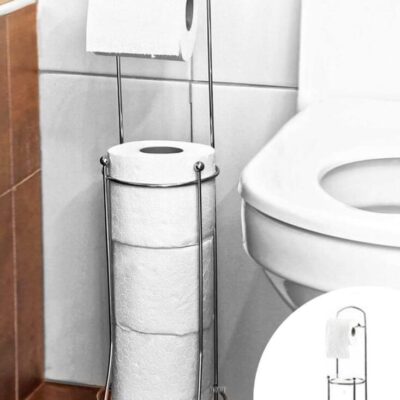 Misketli yedekli WC kağıtlık krom