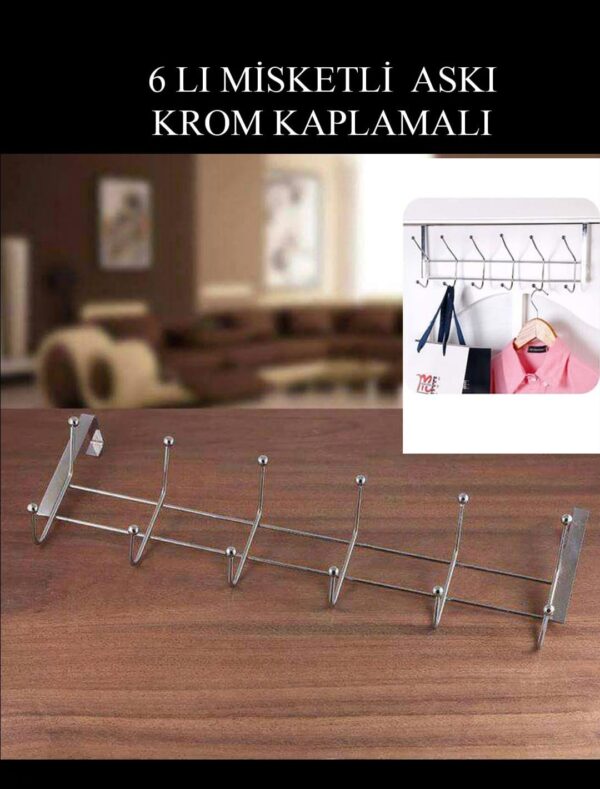 6 LI Misketli Askı Krom Kaplamalı