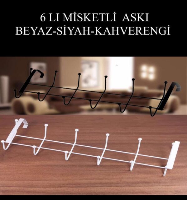6 LI Misketli Askı Beyaz – Siyah – Kahverengi